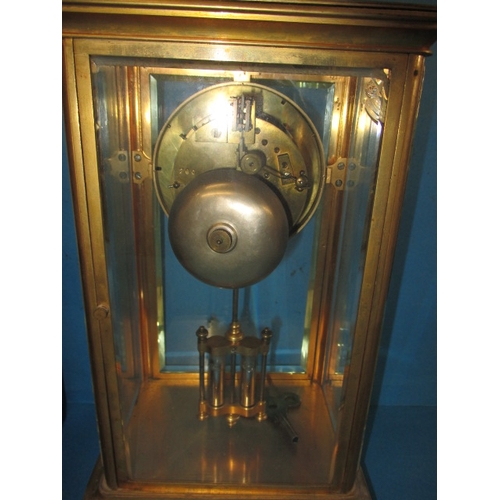 295 - Two vintage mantle clocks, one with mercury filled pendulum, neither tested as to function