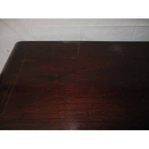 320 - A contemporary oriental style hard wood hall table,  in good pre-owned condition with small mark to ... 