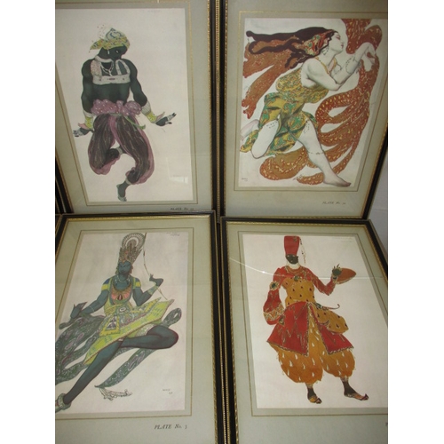 314 - 10 framed book plates from ‘The Decorative Art of Leon Bakst’ dated C1911. One with broken glass.