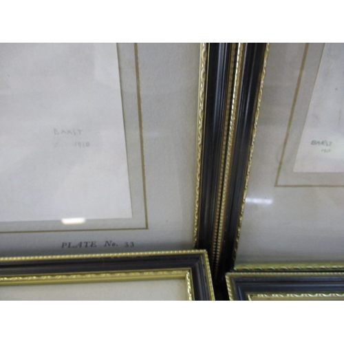 314 - 10 framed book plates from ‘The Decorative Art of Leon Bakst’ dated C1911. One with broken glass.