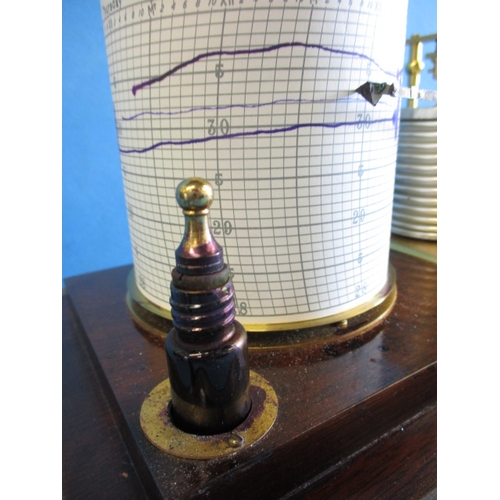 300 - A mid 20th century barograph by Short and Mason London, in original glazed mahogany case with ink bo... 