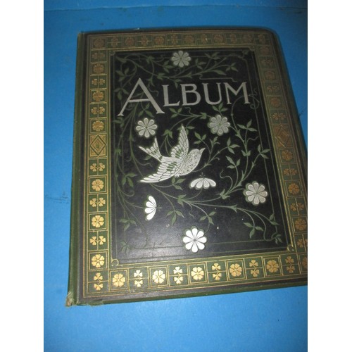 288 - A Victorian scrap book with approx. 60 pages of good quality paper scraps, some pages loose and bump... 