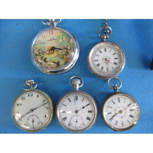 228 - A quantity of vintage pocket and wrist watches to include silver examples and a Smith Jamboree autom... 