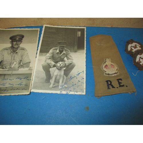 242 - WWII Royal Engineers medal group to include MBE, with photos and badges, all in used condition