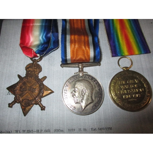 244 - WWI Medal trio to 2269 Gnr W H Dobbs 5th London Territorial force Royal field artillery, with postal... 