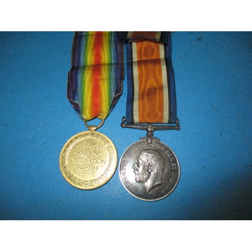 245 - WWI medal pair 241987 Pte Sidney South Essex and Border regiment, casualty 14/8/18 lived in Tolleshu... 