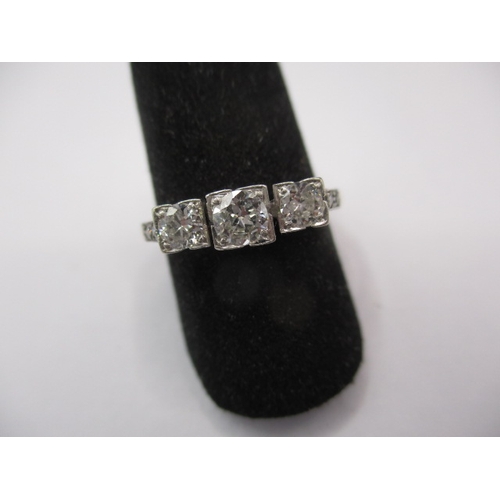 24 - An Art Deco 18ct gold and platinum 3 stone diamond ring, approx. ring size ‘N+’, approx. weight 2.8g... 