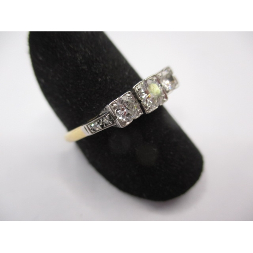 24 - An Art Deco 18ct gold and platinum 3 stone diamond ring, approx. ring size ‘N+’, approx. weight 2.8g... 