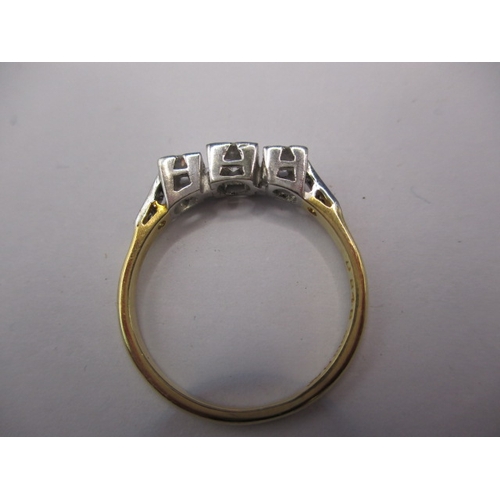 24 - An Art Deco 18ct gold and platinum 3 stone diamond ring, approx. ring size ‘N+’, approx. weight 2.8g... 