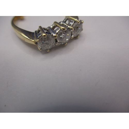 26 - A vintage 18ct gold 3 stone diamond ring, each stone measuring approx. 4.2mm, approx. ring size ‘K’,... 