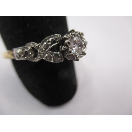 28 - An antique 18ct gold platinum and diamond ring, approx. ring size ‘T’, approx. weight 3.4g in good u... 