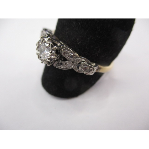 28 - An antique 18ct gold platinum and diamond ring, approx. ring size ‘T’, approx. weight 3.4g in good u... 