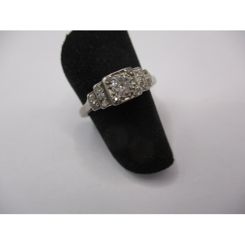 31 - A vintage Art Deco diamond dress ring, shank unmarked, approx. ring size ‘M’, approx. weight 3g, in ... 