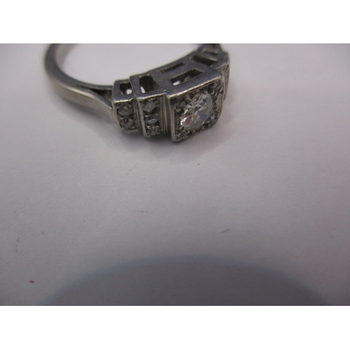 31 - A vintage Art Deco diamond dress ring, shank unmarked, approx. ring size ‘M’, approx. weight 3g, in ... 