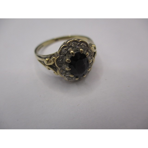 35 - A 9ct yellow gold, diamond and sapphire dress ring, approx. ring size ‘L’, approx. weight 2.3g in go... 