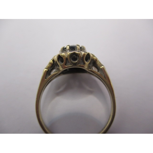 35 - A 9ct yellow gold, diamond and sapphire dress ring, approx. ring size ‘L’, approx. weight 2.3g in go... 