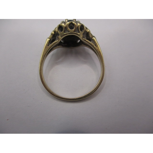 35 - A 9ct yellow gold, diamond and sapphire dress ring, approx. ring size ‘L’, approx. weight 2.3g in go... 