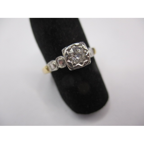 36 - A vintage art deco 18ct gold and platinum diamond ring, approx. ring size ‘J+’ approx. weight 2.6g i... 