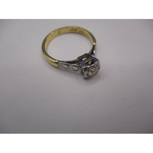 36 - A vintage art deco 18ct gold and platinum diamond ring, approx. ring size ‘J+’ approx. weight 2.6g i... 