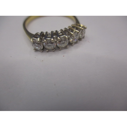 37 - A vintage 18ct yellow gold 5 stone diamond ring, approx. ring size ‘O’, approx. weight 2.8g in good ... 