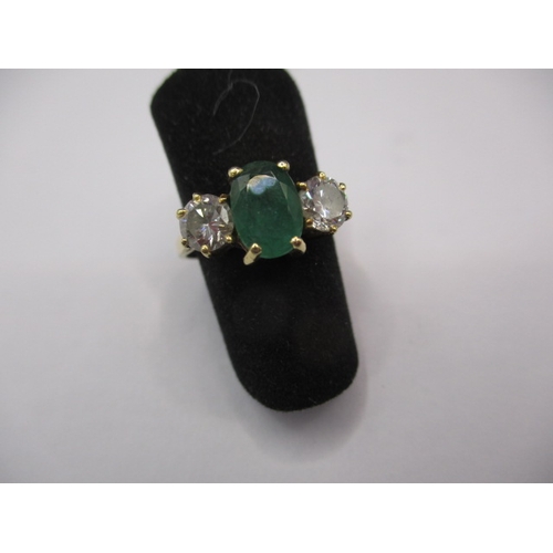 14 - A vintage 18ct yellow gold, diamond and emerald ring, approx., ring size ‘J+’, approx. weight 3.35g,... 