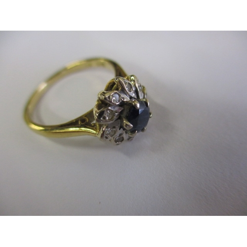 15 - A 1970s 18ct gold, diamond and sapphire engagement ring, approx. ring size ‘L’, approx. weight 3.3g ... 