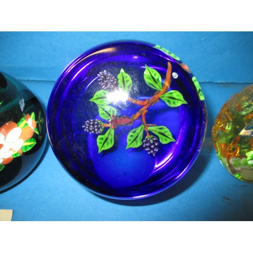 272 - 5 William Manson Scottish glass paperweights, pre-owned with no observed damage