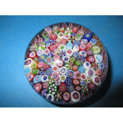 274 - A vintage Clichy millefiori glass paperweight, approx. diameter 6.5cm, pre-owned and having a very s... 