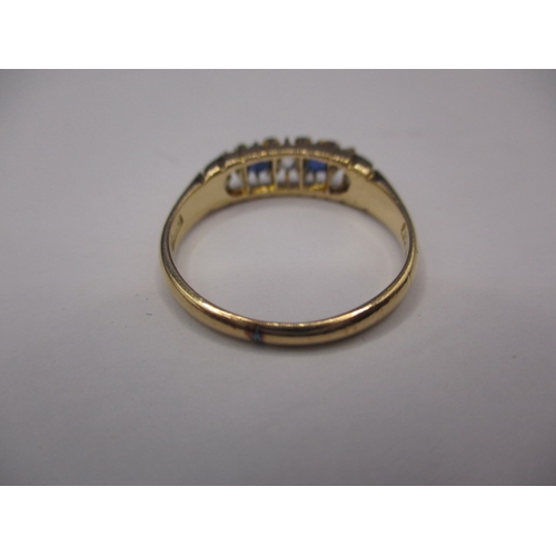 42 - A vintage 18ct yellow gold diamond and sapphire ring, approx. ring size ‘M+’, approx. weight 2.8g, h... 