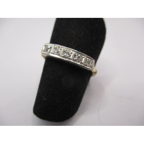 44 - A vintage 18ct yellow gold and platinum 5 stone diamond ring, approx. ring size ‘J ½ ‘ approx. weigh... 