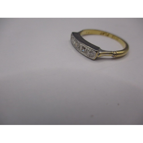 44 - A vintage 18ct yellow gold and platinum 5 stone diamond ring, approx. ring size ‘J ½ ‘ approx. weigh... 