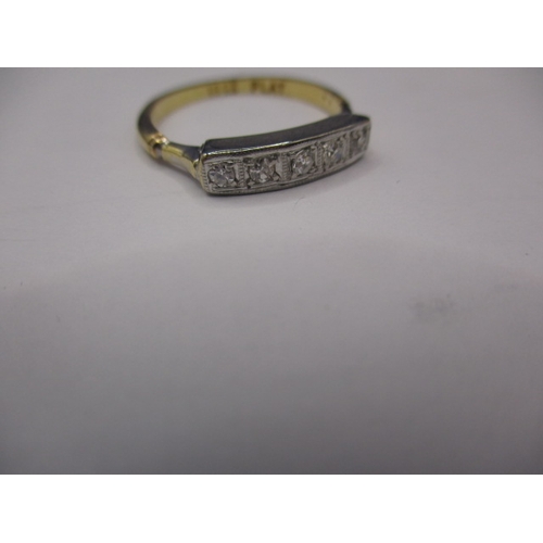 44 - A vintage 18ct yellow gold and platinum 5 stone diamond ring, approx. ring size ‘J ½ ‘ approx. weigh... 