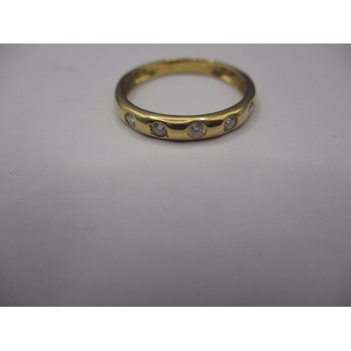 45 - A vintage 750 yellow gold 5 stone diamond ring, approx. ring size ‘L’, approx. weight 1.86g in good ... 