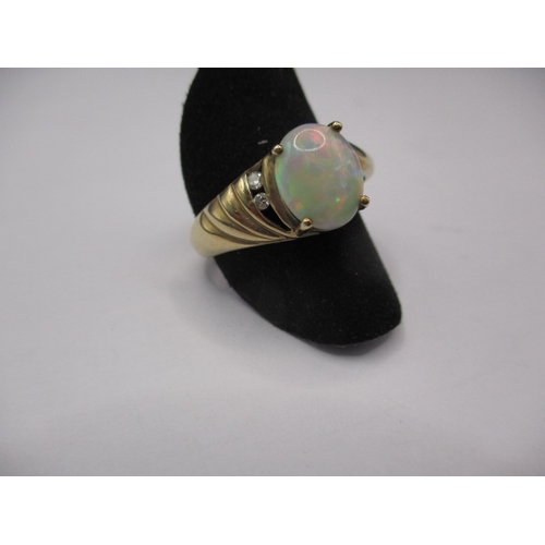 48 - A vintage 9ct yellow gold and opal dress ring, approx. ring size ‘V+’ approx. weight 4.5g in useable... 