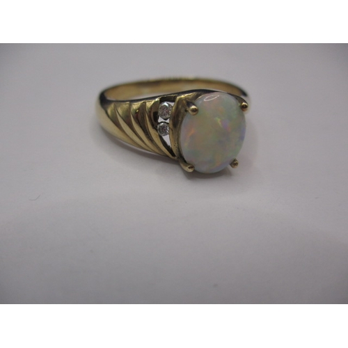 48 - A vintage 9ct yellow gold and opal dress ring, approx. ring size ‘V+’ approx. weight 4.5g in useable... 