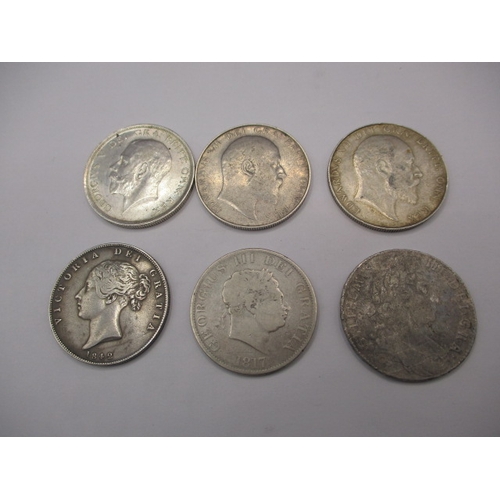 167 - William III and later silver coins, all six circulated with some in very fine grades