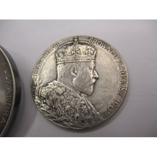 205 - Two Edward VII 1902 coronation commemorative medallions, struck in silver, approx. parcel weight 46g... 