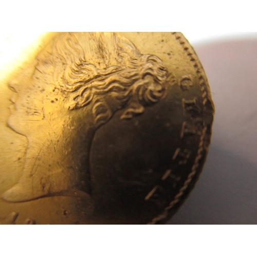 151 - A Victorian gold half sovereign dated 1849, being a miss-strike on the 4 in the date, with a properl... 