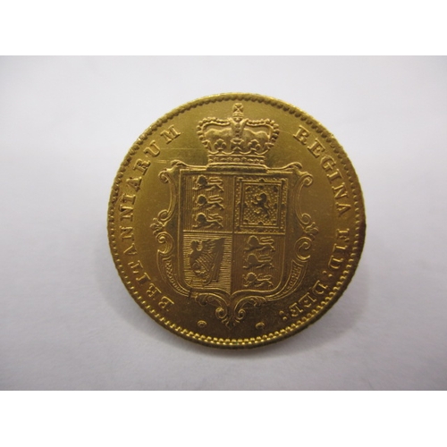 151 - A Victorian gold half sovereign dated 1849, being a miss-strike on the 4 in the date, with a properl... 