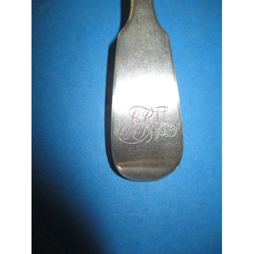 195 - Two William IV silver spoons and a silver napkin ring, approx. gross parcel weight 136g in used cond... 