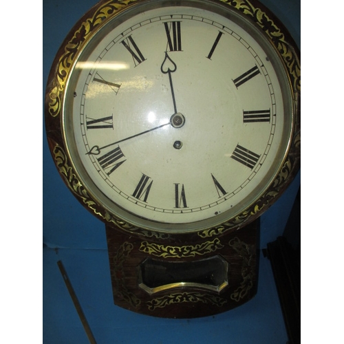 297 - Two antique clocks, one a fusee movement wall clock the other a mantle clock, both in need of servic... 