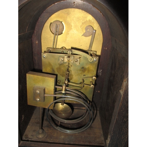 297 - Two antique clocks, one a fusee movement wall clock the other a mantle clock, both in need of servic... 