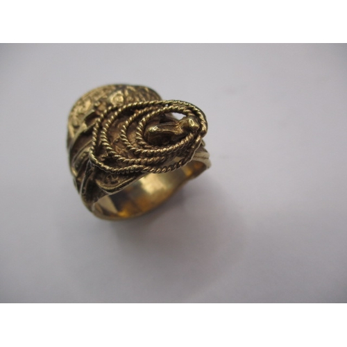 16 - A vintage 9ct yellow gold saddle ring, approx. ring size ‘V+’, approx. weight 21g, in good useable p... 