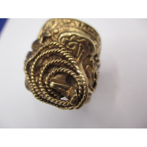 16 - A vintage 9ct yellow gold saddle ring, approx. ring size ‘V+’, approx. weight 21g, in good useable p... 