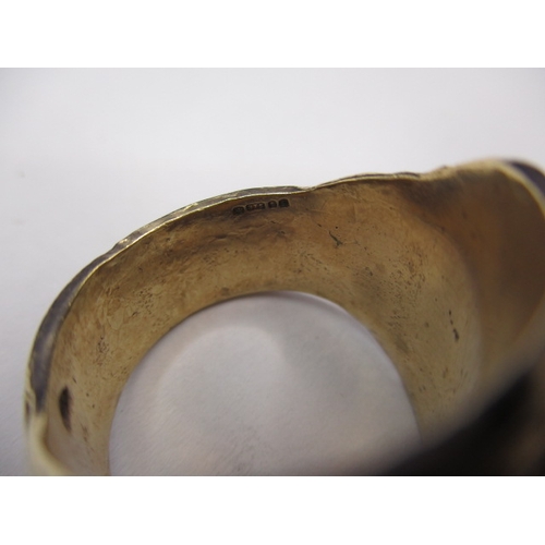 16 - A vintage 9ct yellow gold saddle ring, approx. ring size ‘V+’, approx. weight 21g, in good useable p... 