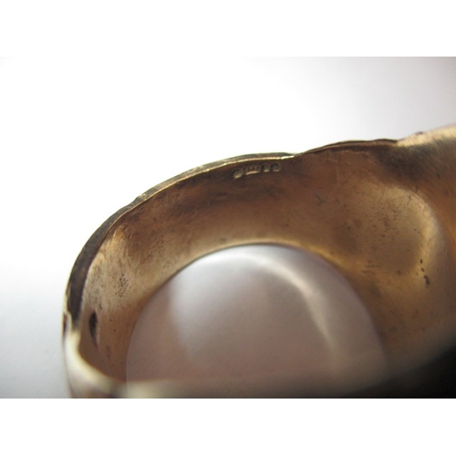 16 - A vintage 9ct yellow gold saddle ring, approx. ring size ‘V+’, approx. weight 21g, in good useable p... 