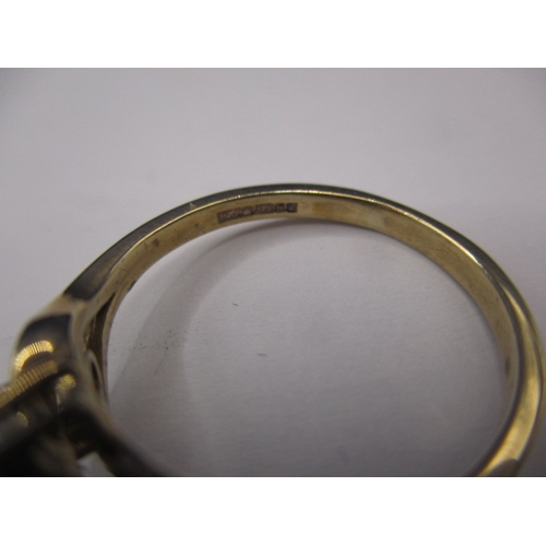 17 - A 9ct yellow gold dress ring, approx. ring size ‘N’, approx. weight 2.2g in good useable pre-owned c... 