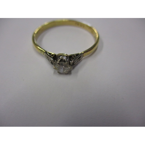 49 - A vintage 18ct gold diamond solitaire ring with diamond set shoulders, approx. ring size ‘S’, approx... 