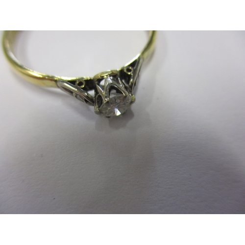 49 - A vintage 18ct gold diamond solitaire ring with diamond set shoulders, approx. ring size ‘S’, approx... 