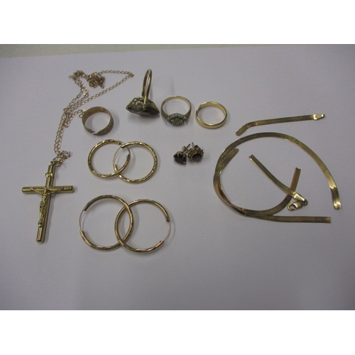 93 - A parcel of gold and yellow metal jewellery items, some damages so sold as scrap, approx. gross parc... 